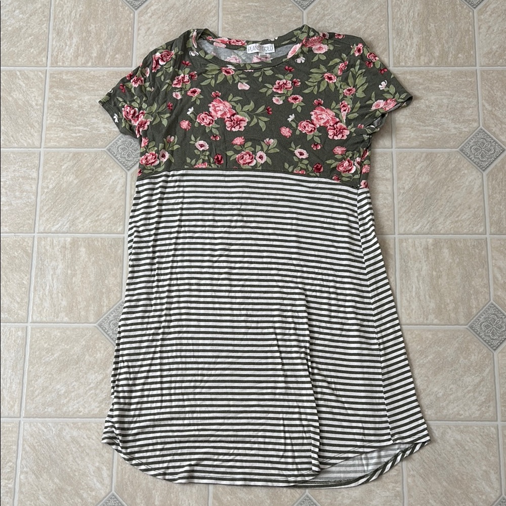 Planet Gold Mixed Pattern Dress